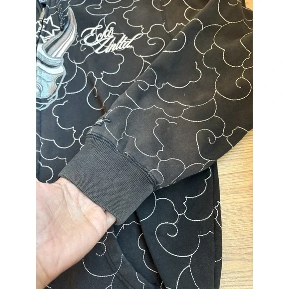 Vintage Y2K Ecko UNLTD Full Zip Hoodie Size L Embroidered Rhino Cybergoth Rare - Picture 5 of 14